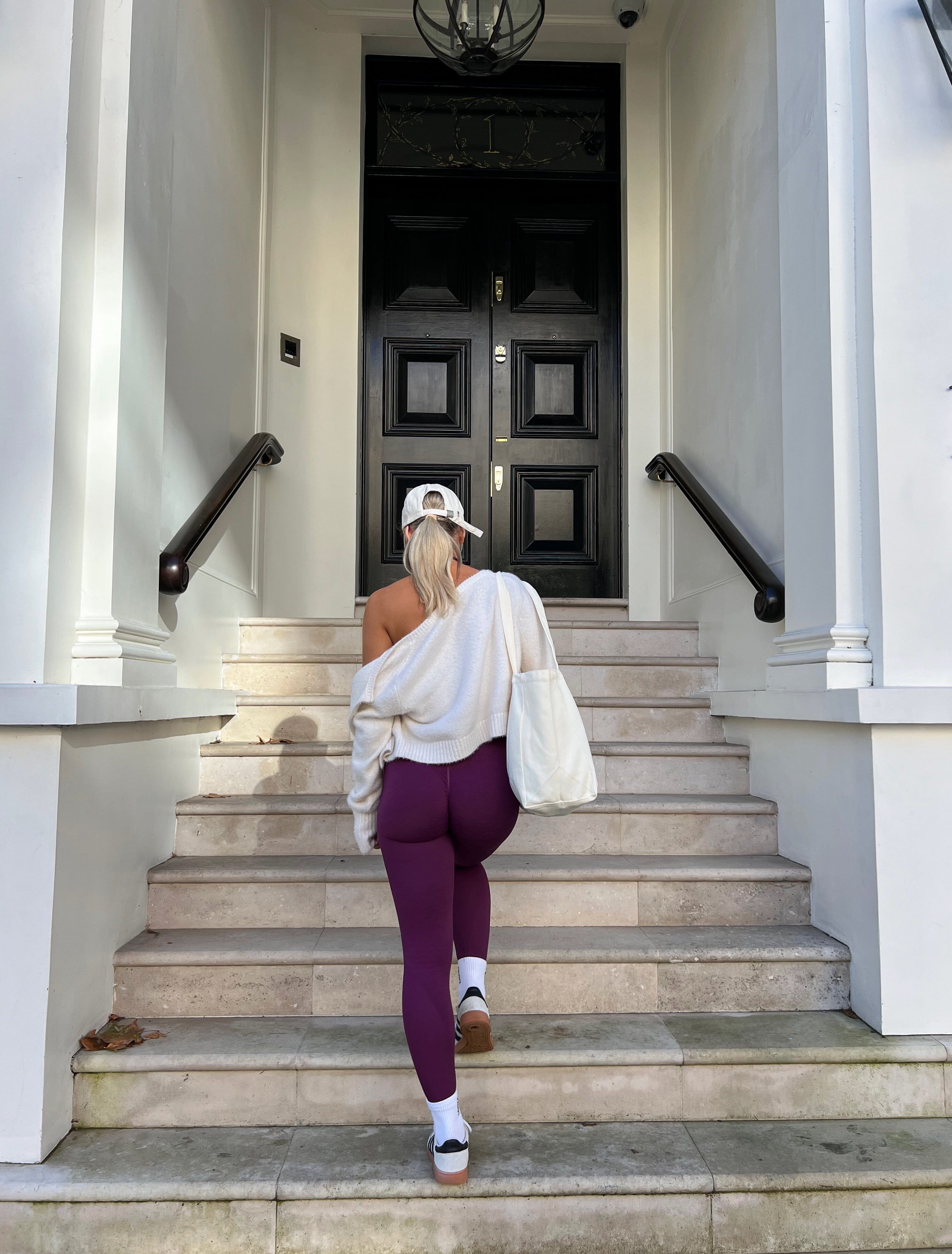 Scrunch Seamless Ribbed Contour Leggings Dark Purple 