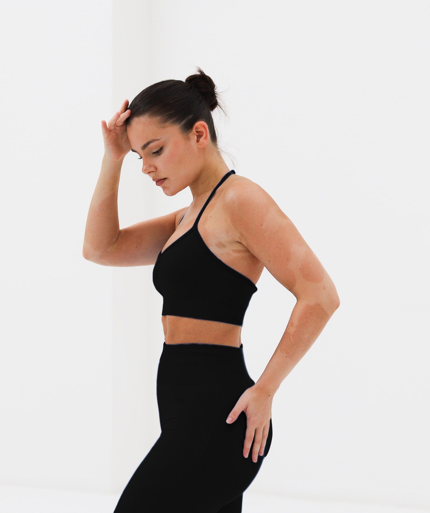 Halter Neck Top Black Charcoal Grey 