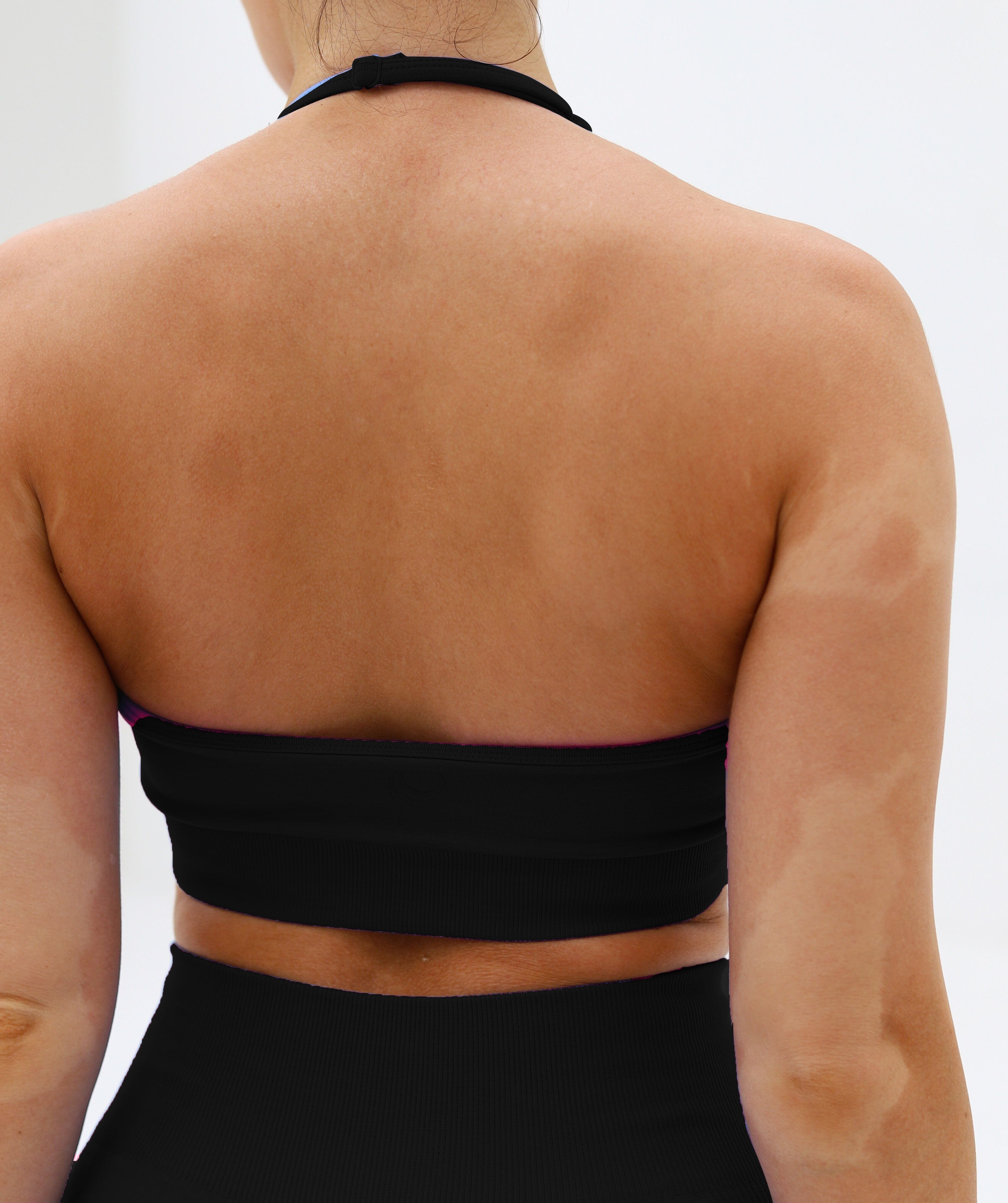 Halter Neck Top Black Charcoal Grey 