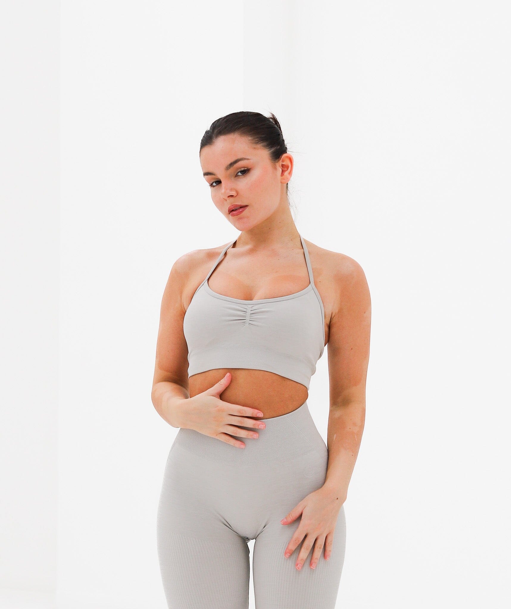 Halter Neck Top Bone Grey 