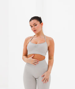 Halter Neck Top Bone Grey 