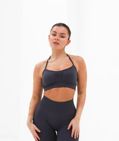 Halter Neck Top Charcoal Grey 