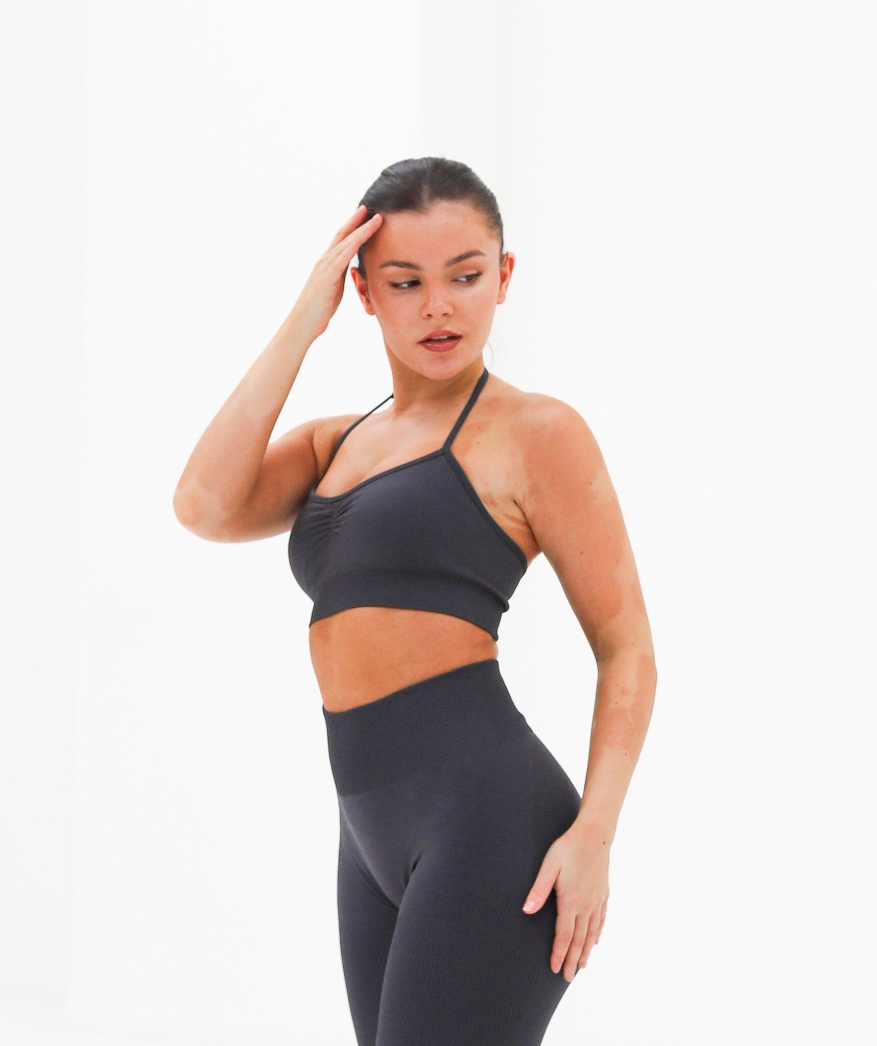 Halter Neck Top Charcoal Grey 