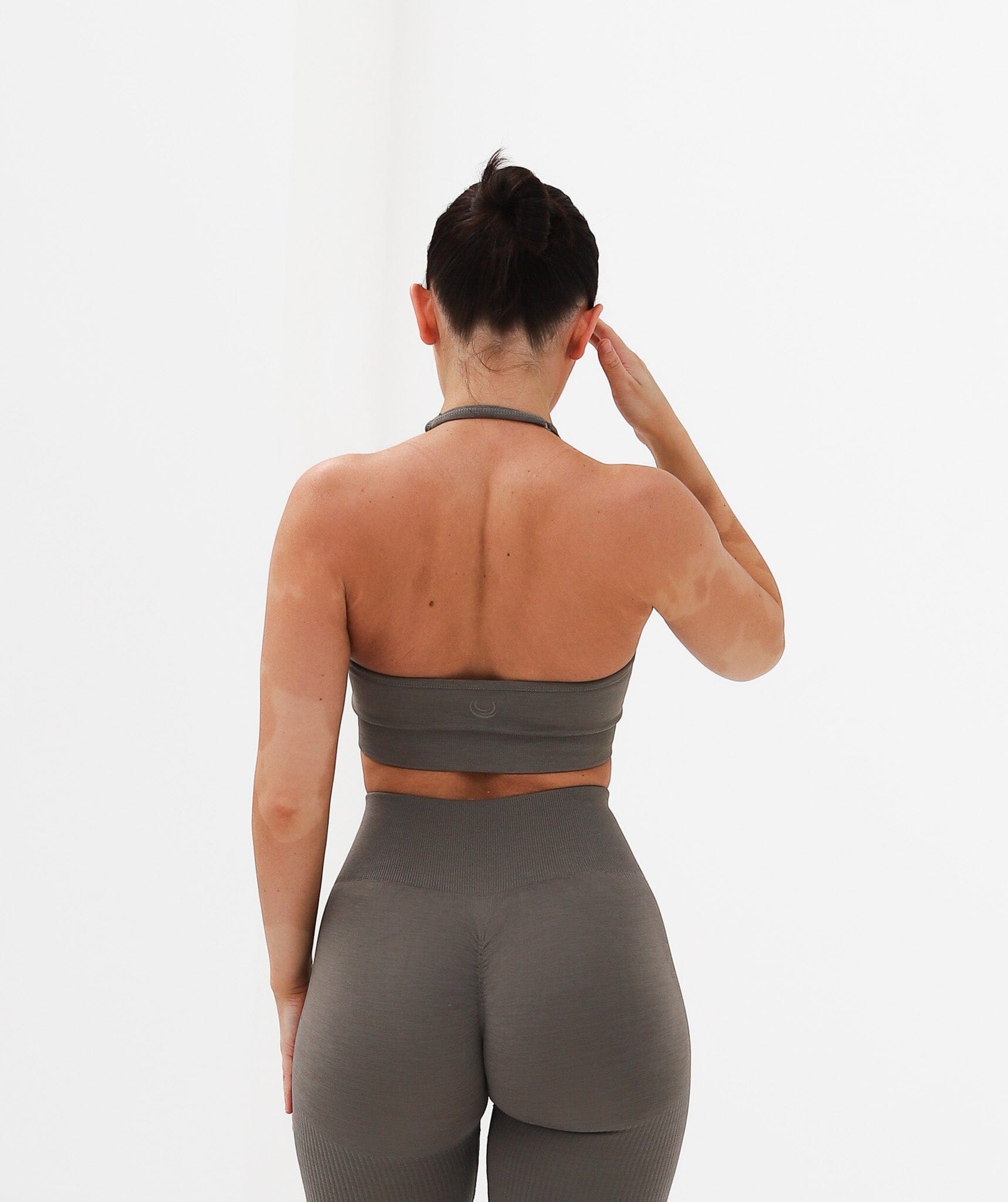 Halter Neck Top Taupe Brown 