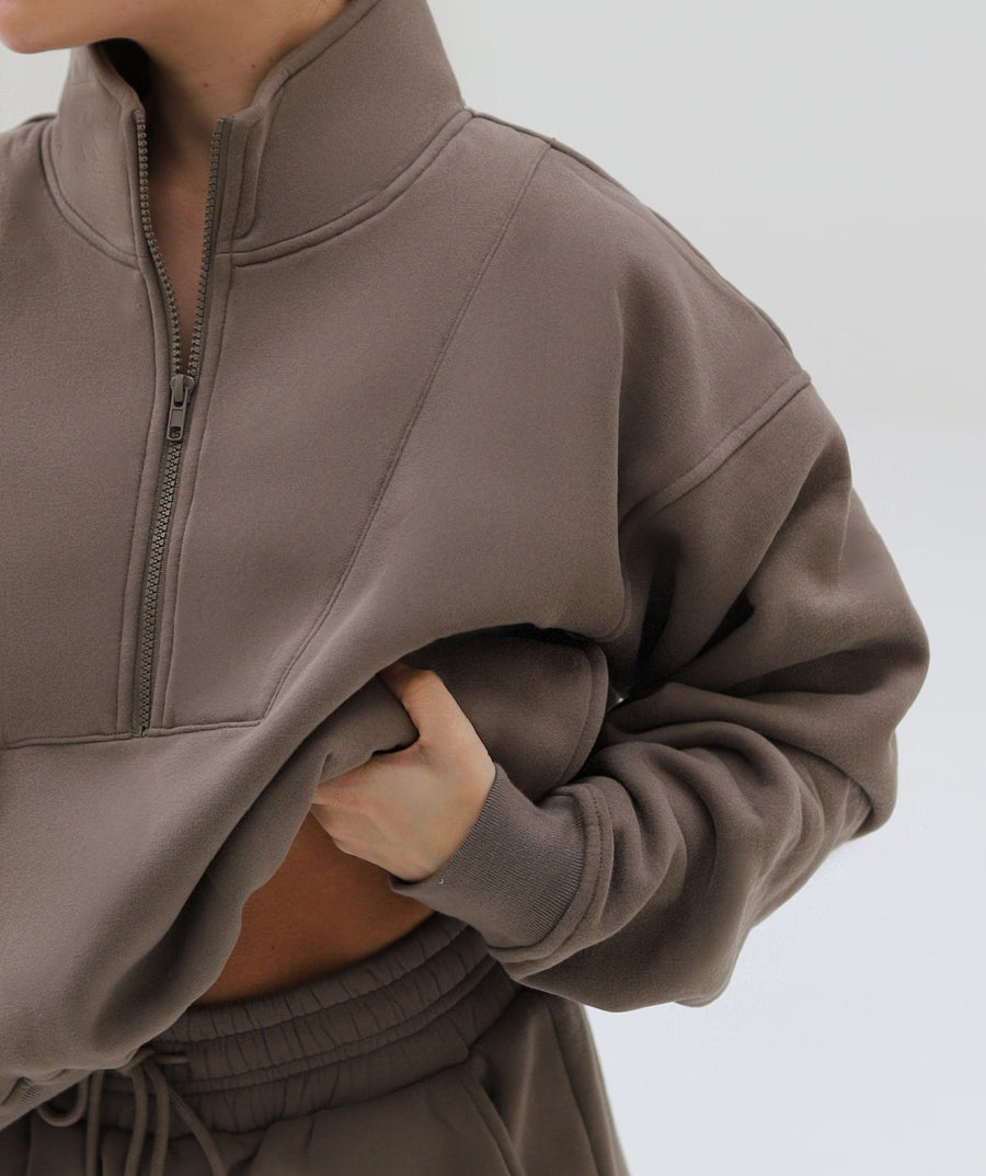 Half zip sweatshirt 2024 oversized