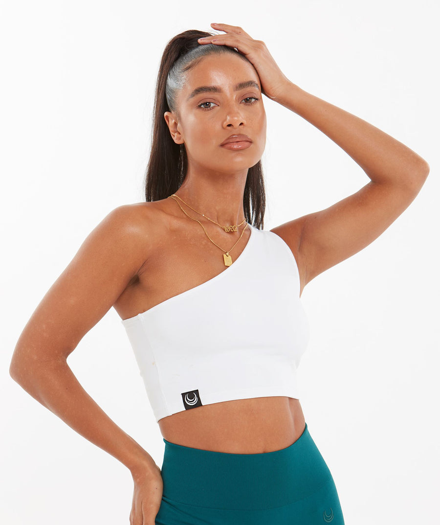 One Shoulder Top White 