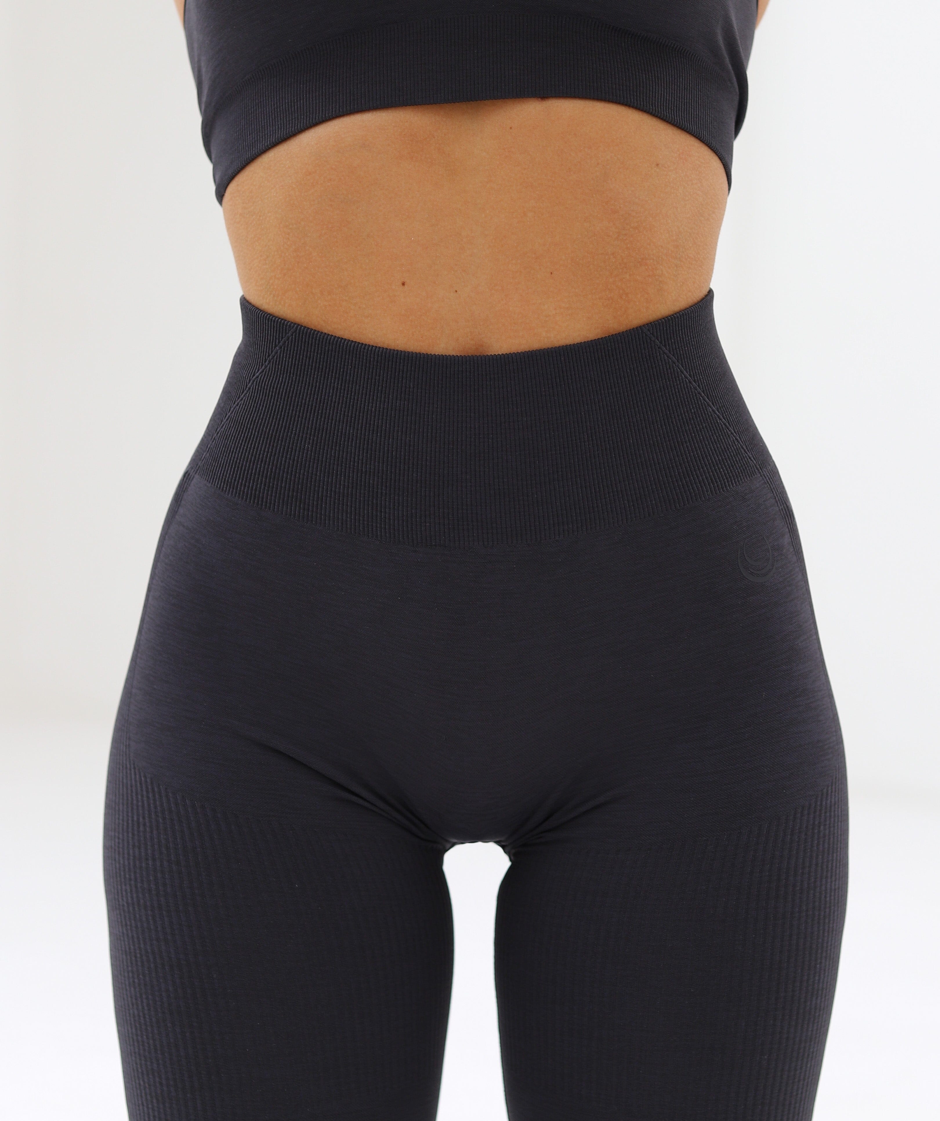 Scrunch Sculpt Ribbed Contour Leggings - Charcoal Grey Charcoal Grey 