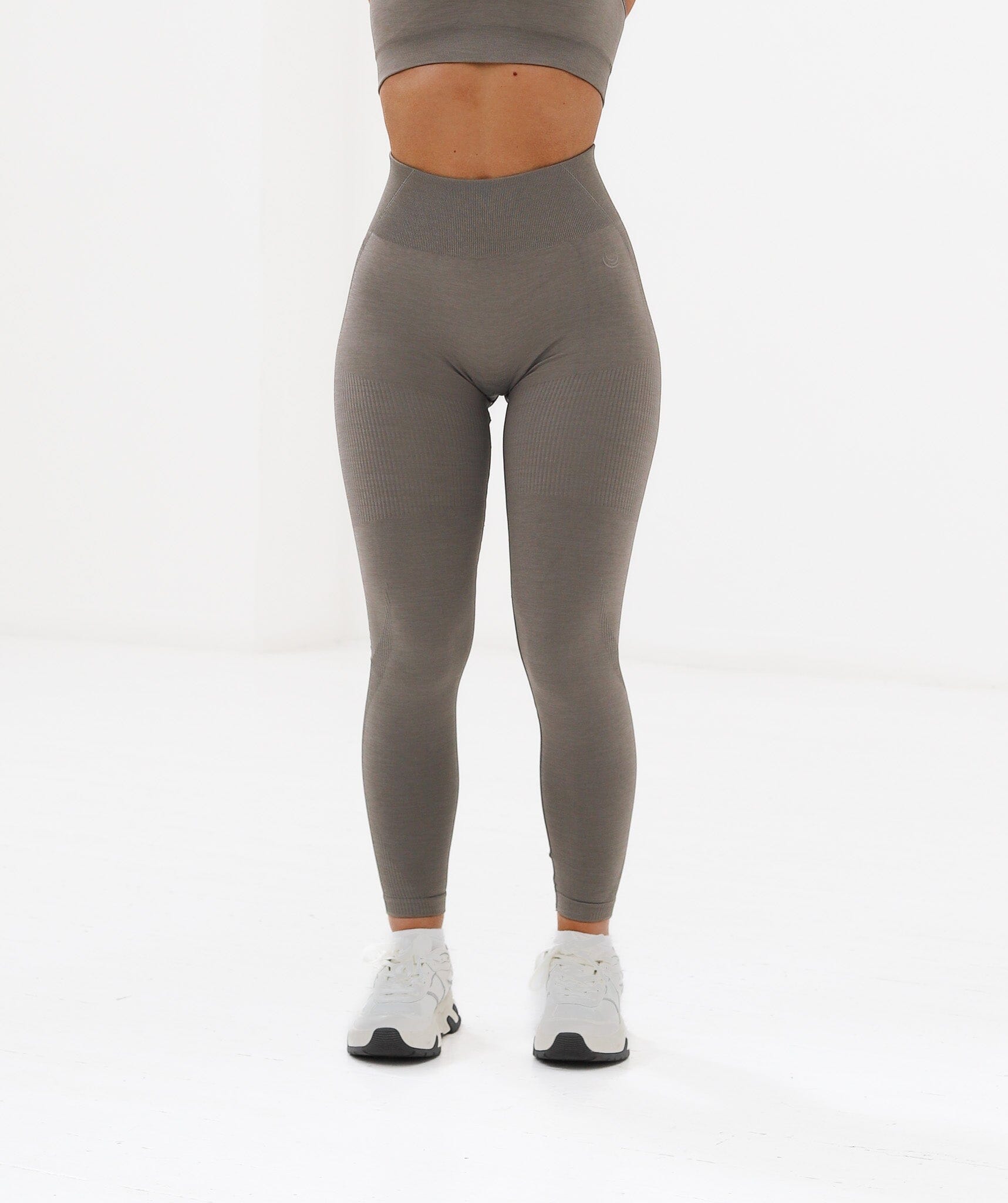 Scrunch Sculpt Ribbed Contour Leggings Taupe Brown 