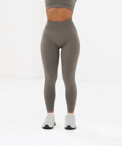 Scrunch Sculpt Ribbed Contour Leggings Taupe Brown 
