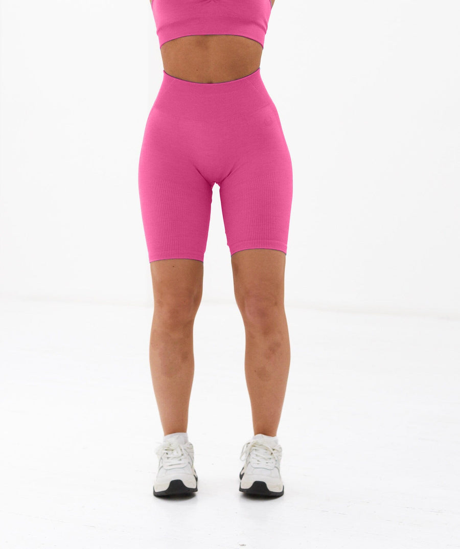 Scrunch Seamless Ribbed Contour Shorts Raspberry Sorbet Pink 