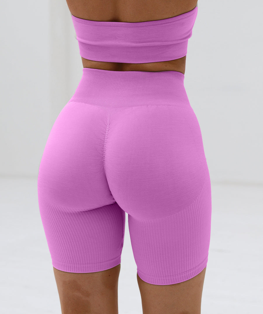 Scrunch Seamless Ribbed Contour Shorts Ultra Pink 
